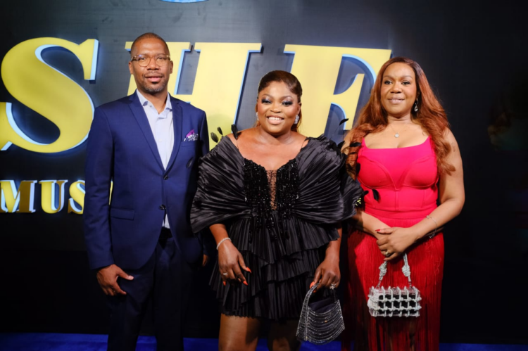 L-R:  Director, Prime Video Africa, Gideon Khobane, Nollywood Superstar and lead actor, She Must Be Obeyed, Funke Akindele and  Head of Originals, Nigeria, Prime Video, Wangi Mba-Uzokwu at the 'SHE Must Be Obeyed' World Premiere held in Lagos, Nigeria... recently.