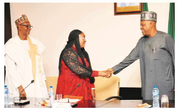 Our Impact On Nigerians Will Define Our Legacy – Shettima 1 R-L: Vice President Kashim Shettima; Professor of Forest Economics, Prof. Oluwayemisi Grace Arowosoge, and director of special duties, Federal Ministry of Education, Subairu Abdullahi, during a meeting of Shettima with his classmates, from University of Ibadan Alumni Association, at the Presidential Villa Abuja, yesterday. PHOTO BY REMI AKUNLEYAN