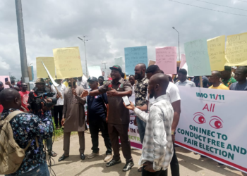 Imo Guber: LP Members Take Protest To INEC, Demand Removal Of REC