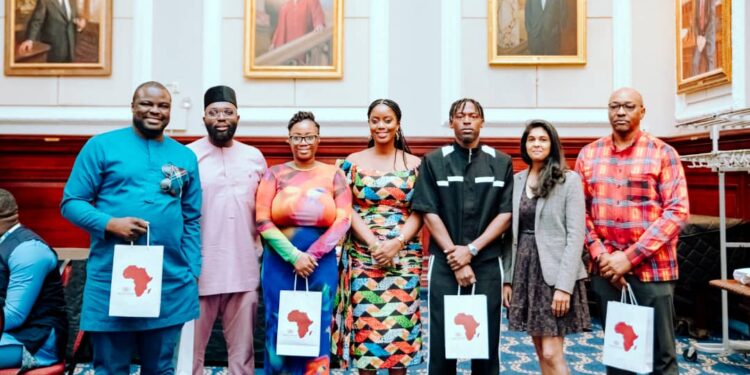 L-R Iyinoluwa Aboyeji, Founding Partner of Future Africa; Eche Emole, Co-founder of Afropolitan; Ife Durosinmi-Etti, CEO of Herconomy; Chinenye Uwanaka, Managing Partner of the Firma Advisory and Co-founder & Co-convener of Africa Policy Conversations Initiative; Saheed Okunnu, Partner of Immensum Music; Lavina Ramkissoon, AI Expert, Global AI Ethics Institute & Advisor, African Union; Chinenye Mba-Uzoukwu, Managing Partner of GrandCentral