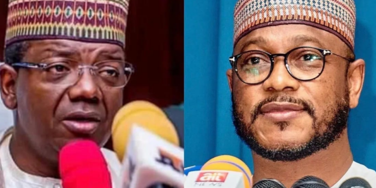 L-R: Former governor Bello Matawalle and Governor Dauda Lawal