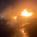 JUST-IN: Fire Outbreak As Residents Scoop Fuel From Fallen Tanker In Lagos