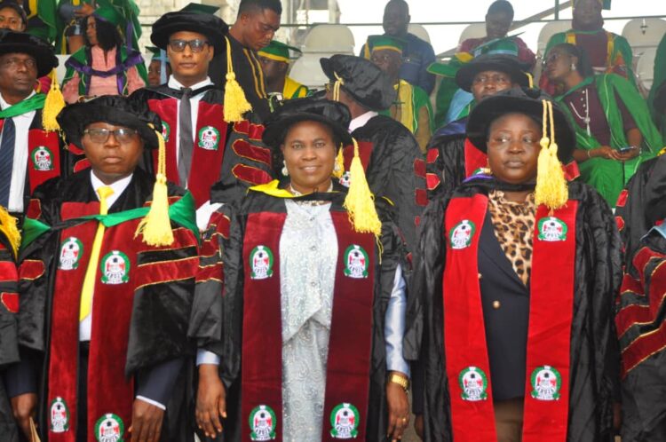 Some of the graduands at the University of Abuja's 27th convocation on Saturday.