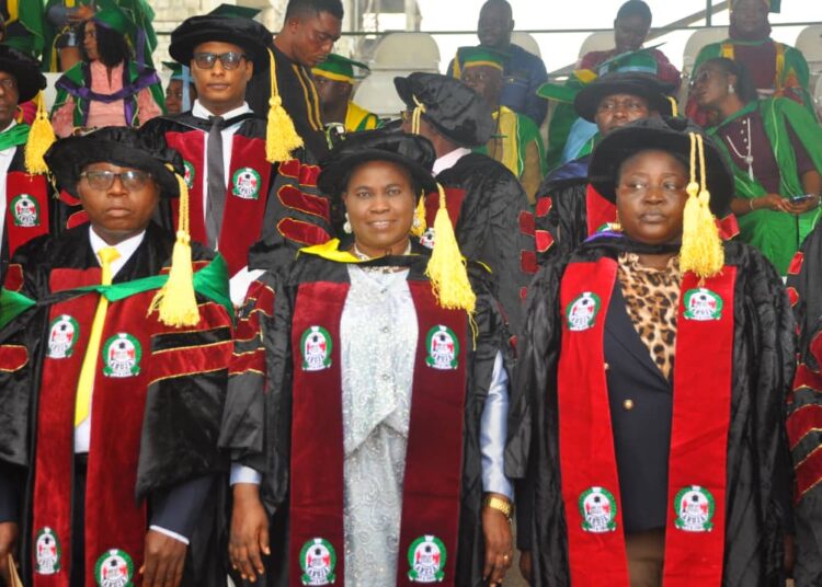 Some of the graduands at the University of Abuja's 27th convocation on Saturday.