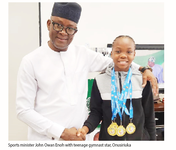 NYG: Minister Receives 13-year-old Gymnast After Winning 4 Gold Medals 1 onusiriuka