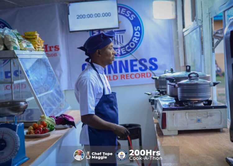 GWR: Ogbomoso Chef, Tope Maggie, Begins Quest To Displace Fisher In 200-hr Cook-a-Thon