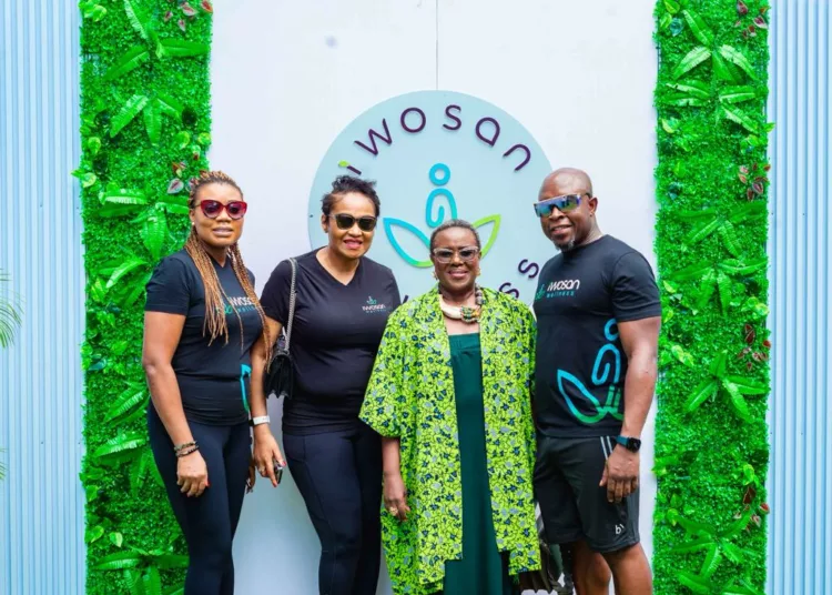 L - R: Managing Director, Iwosan Wellness Centre Dr. Tomi Kogo; CEO, Iwosan Investments, Fola Laoye; Veteran Nollywood Actress, Joke Silva and Nephrologist & Wellness Expert, Dr. Banji Awosika, the grand launch of Iwosan Wellness Centre, recently in Lagos.