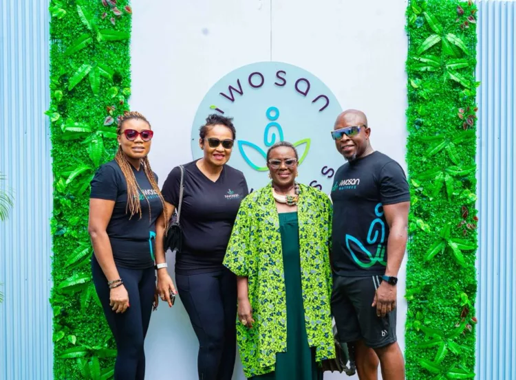 L - R: Managing Director, Iwosan Wellness Centre Dr. Tomi Kogo; CEO, Iwosan Investments, Fola Laoye; Veteran Nollywood Actress, Joke Silva and Nephrologist & Wellness Expert, Dr. Banji Awosika, the grand launch of Iwosan Wellness Centre, recently in Lagos.
