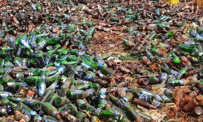 Kano Agency Seizes 4,600 Bottles Of Alcoholic Drinks 1 Destroyed beer bottles jpg
