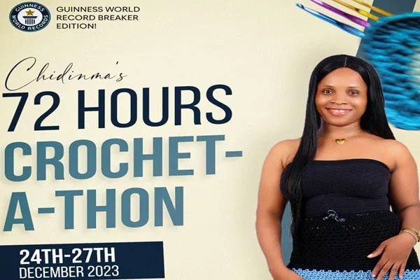 Nigeria’s Chidinma Okafor Targets Guinness World Record With 72-Hour Crochet-a-Thon 1 IMG 20231222 WA0007 jpg