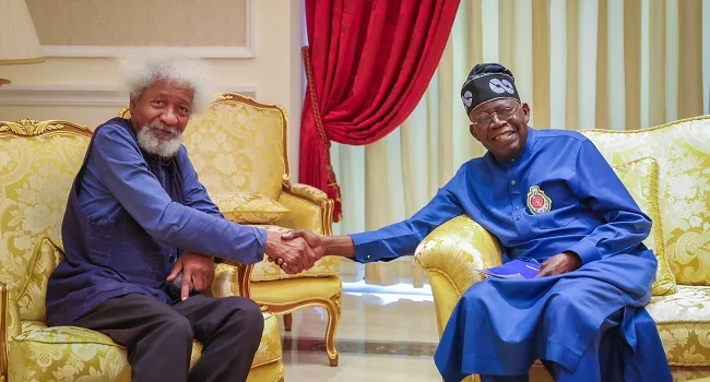 Soyinka Visits Tinubu, Presents 7-point Agenda 1 Soyinka and Tinubu jpg