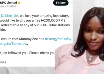 NNPCL Gives Free N200K Fuel To Lady Who Cooks Lunch For Husband At 4.50am