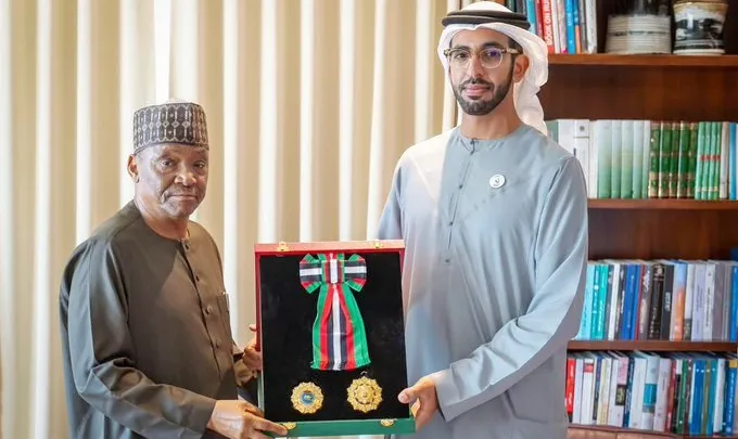 UAE Confers Medal Of Honour On Nigerian Ambassador 1 UAE President confers Nigerian Ambassador Medal of Independence of First Order