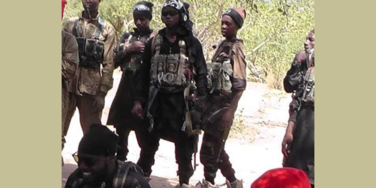 Ba'a Shuwa (kneeling left) with his foot soldiers.