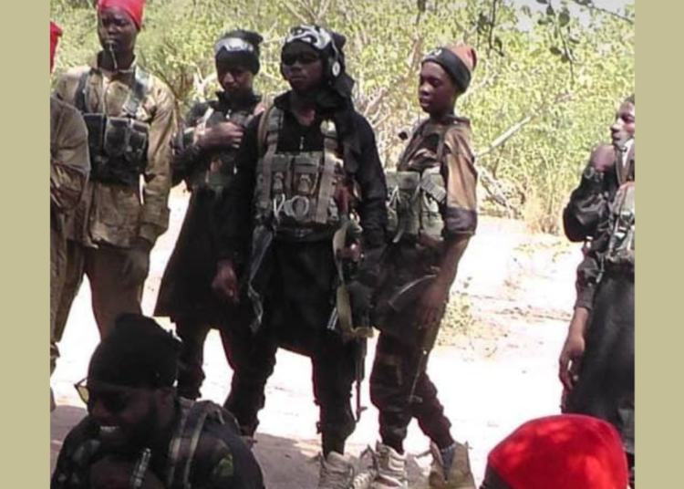 Ba'a Shuwa (kneeling left) with his foot soldiers.