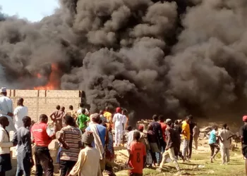 JUST-IN: 1 Dead, Houses, Truck Destroyed As Fire Razes Illegal Refinery In Kano