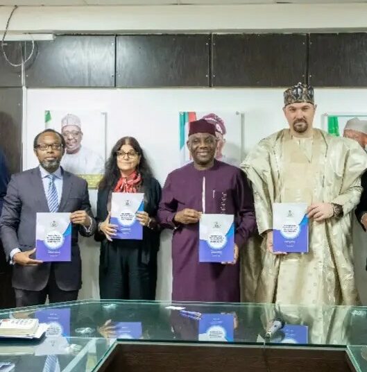 From Left: The Director-General, NIPRD, Dr Obi Adigwe, Representative of Head of EU Delegation to Nigeria and ECOWAS, Prof. Leila Mathieu, Minister of State for Health and Social Welfare, Dr Tunji Alausa and the Bulgarian Ambassador to Nigeria, Dr Yanko Yordanov at the presentation of the National Plan for Vaccine Research & Development and Local Production on Wednesday in Abuja.