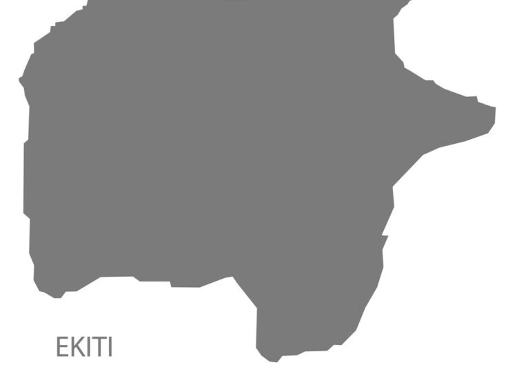 Ekiti Nigeria Map grey