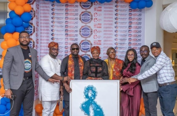 Foundation, Artists Create Awareness On Prostate Cancer 1 From the middle is the former First Lady of Kebbi State and founder/CEO Medicaid Cancer Foundation, Dr Zainab-Shinkafi Bagudu, and to her immediate right is Mr. Ikechukwu Ofuani; Director of Government Affairs and Policy, Johnson & Johnson (J&J) Innovative Medicine, West and East Africa. While to her immediate left is Mrs. Nkechi Ukaiwe; Country Manager, Johnson & Johnson (J&J) Innovative Medicine, Nigeria and Ghana and other participants at the collaborative cancer campaign event, named "Art4Cancer," held in Abuja