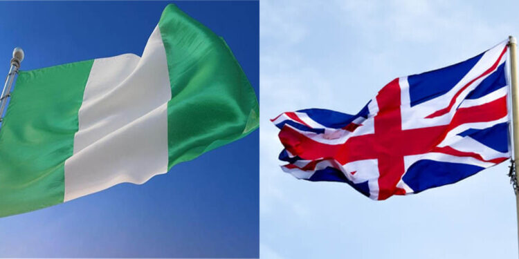 Nigeria, United Kingdom Flags