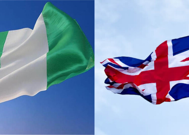 Nigeria, United Kingdom Flags