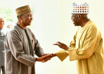 PICTORIAL: Gowon In First Visit To Tinubu In Aso Rock