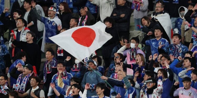 Soccer Football - AFC Women's Olympic Qualifiers - Japan v North Korea - Japan National Stadium, Tokyo, Japan - February 28, 2024 Japan fans react in the stands REUTERS/Kim Kyung-Hoon