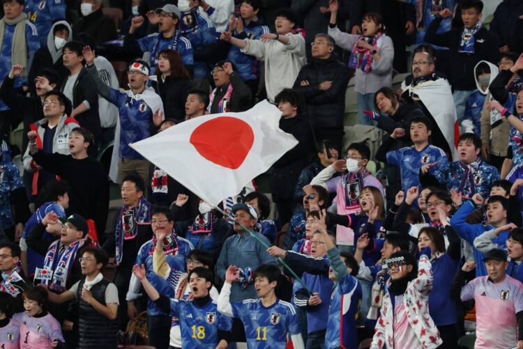 Soccer Football - AFC Women's Olympic Qualifiers - Japan v North Korea - Japan National Stadium, Tokyo, Japan - February 28, 2024 Japan fans react in the stands REUTERS/Kim Kyung-Hoon