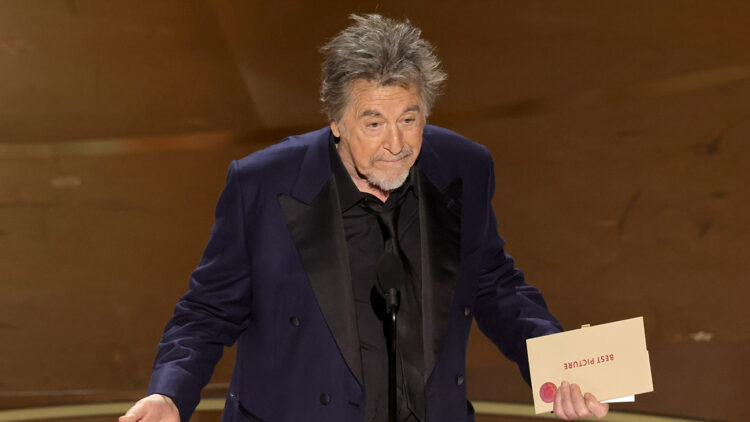 HOLLYWOOD, CALIFORNIA - MARCH 10: Al Pacino speaks onstage during the 96th Annual Academy Awards at Dolby Theatre on March 10, 2024 in Hollywood, California. (Photo by Kevin Winter/Getty Images)