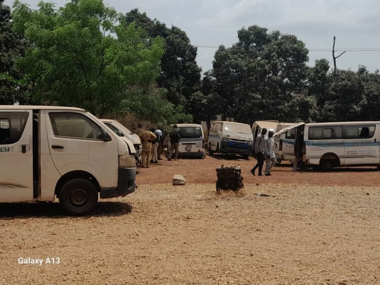 Some of the grounded vehicles of Kwara Express billed for conversion to electrical vehicles by Kwara State University, Malete. Photo by Abdullahi Olesin, Ilorin.