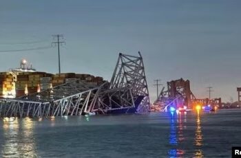 JUST-IN: 20 Persons Missing As Ship Strikes Baltimore Bridge In US   