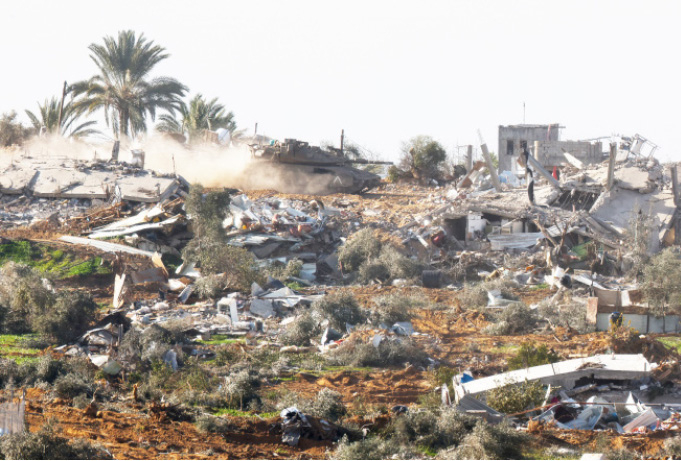 A destroyed Gaza area