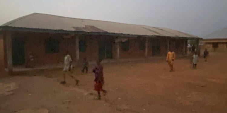 The school premises after the incident on Thursday.