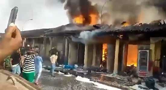 Wuse Market Shut After Riot, Fire Outbreak 1 Scene of a fire outbreak