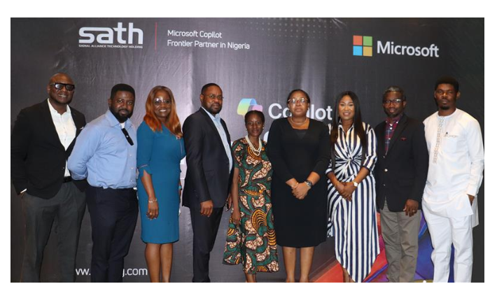 Signal Alliance Technology Holding (SATH) Hosts Exclusive Executive Briefing On Microsoft Copilot AI 1 L-R Ndubuisi Ogbechie - COO Signal Alliance Technology Holding (SATH), Isaiah Etuk - Capital Express , Abiola Laseinde – Convener, CIO , Nelson Madu, CIO – Divisional Head, Digital and Technology Services - Coronation , Oluwaremilekun Olowu – Senior Partner Development Manager, Microsoft Nigeria, Busola Komolafe -CEO Cloudsa Africa (a subsidiary of SATH), Oluwatosin Tojola – Business Development Manager Signal Alliance Consulting, Jackson Ikiebe, Head, IT Operations and Governance, Sanlam Insurance, Kenneth Ufomba- CEO Signal Alliance Consulting (a subsidiary of SATH).