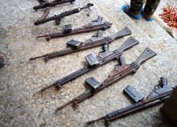 PICTORIAL: Troops Bust Gunrunners’ Armoury, Arrest 3, Recover Weapons In Delta
