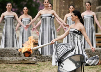 Paris 2024 Olympic Torch Lit In Greece At Ancient Olympia