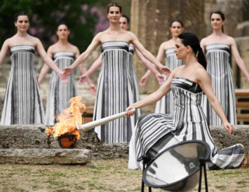 Paris 2024 Olympic Torch Lit In Greece At Ancient Olympia 1 Paris 2024 Olympics