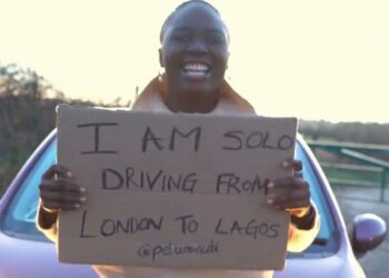 Pelumi Nubi Drives To Lagos From London
