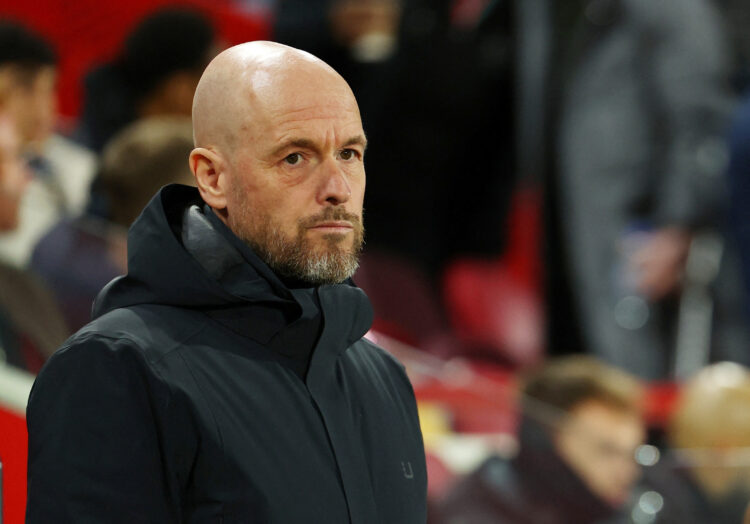 FILE PHOTO: Soccer Football - Premier League - Brentford v Manchester United - Brentford Community Stadium, London, Britain - March 30, 2024 Manchester United manager Erik ten Hag before the match REUTERS/Toby Melville/File Photo