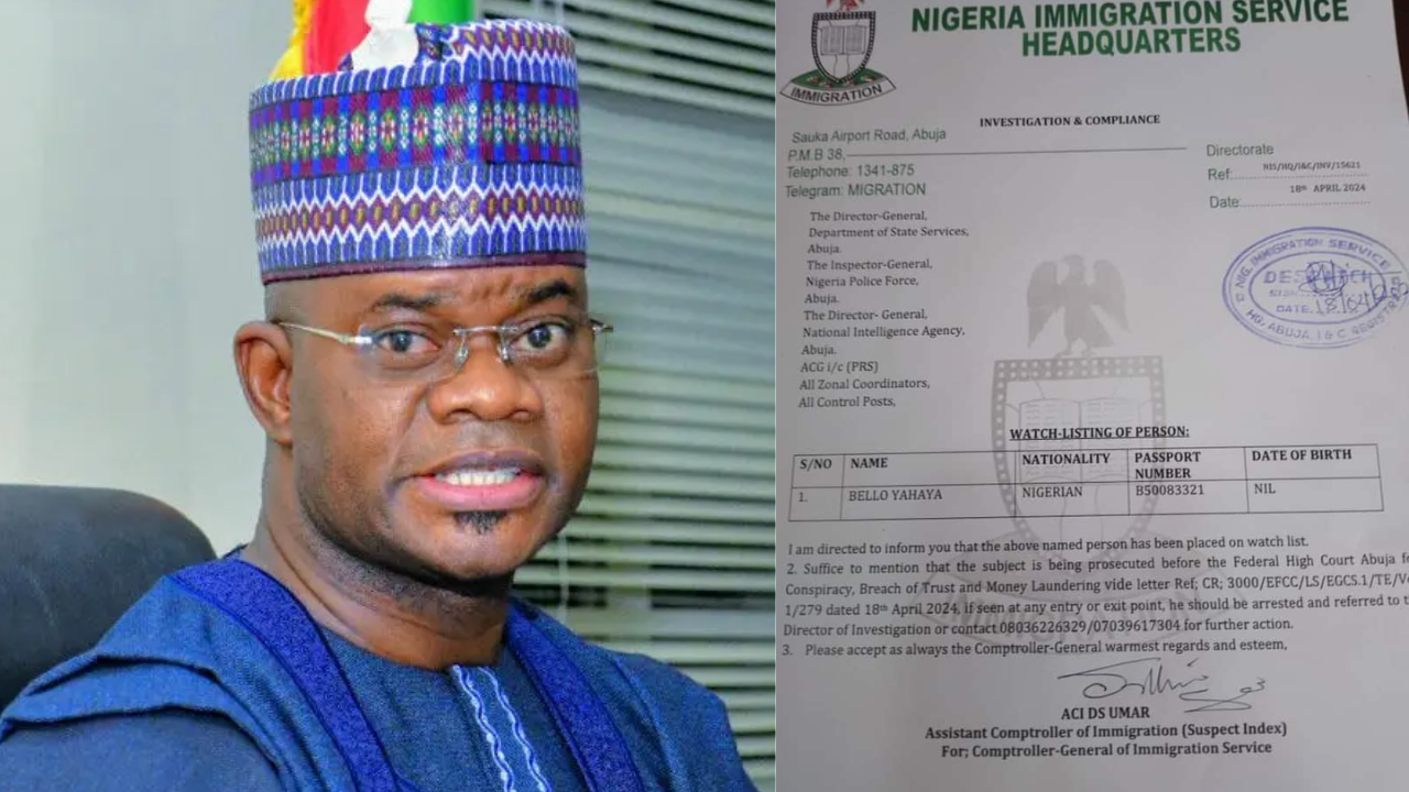 JUST-IN: NIS Places Ex-Gov Yahaya Bello On Watchlist - Vimarsana News