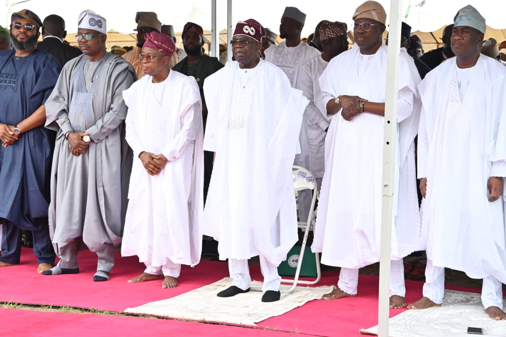 PICTORIAL: Tinubu Observes Eid Prayer At Dodan Barracks In Lagos