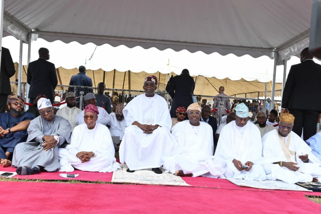 PICTORIAL: Tinubu Observes Eid Prayer At Dodan Barracks In Lagos