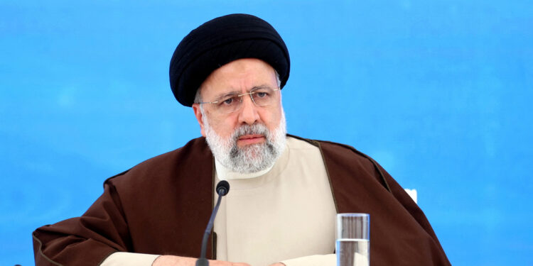 Iranian President Ebrahim Raisi speaks during a meeting with Azerbaijan's President Ilham Aliyev on the Azerbaijan-Iran border, May 19, 2024. Iran's Presidency/WANA (West Asia News Agency)/Handout via REUTERS