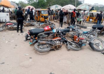 PICTORIAL: FCTA Impounds 120 ‘Okadas’ In Abuja