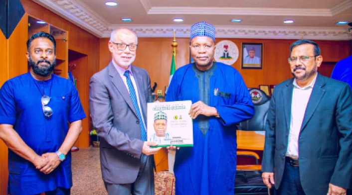 Gombe Govt Commits To FG's Cotton Revival Initiative 1 Governor Inuwa Yahaya ( 2nd right) with Senior Vice President of Arise Integrated Industrial Platform, Jacky Riviere ( 2nd left) and other officials of the AIIP after a meeting in Gombe recently