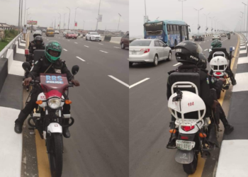 PICTORIAL: Lagos Police Deploy RRS To Third Mainland Bridge To Protect Users