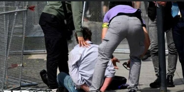 The suspected attacker arrested by security operatives