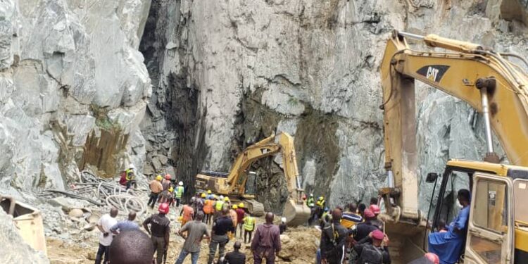 Collapsed mining pit