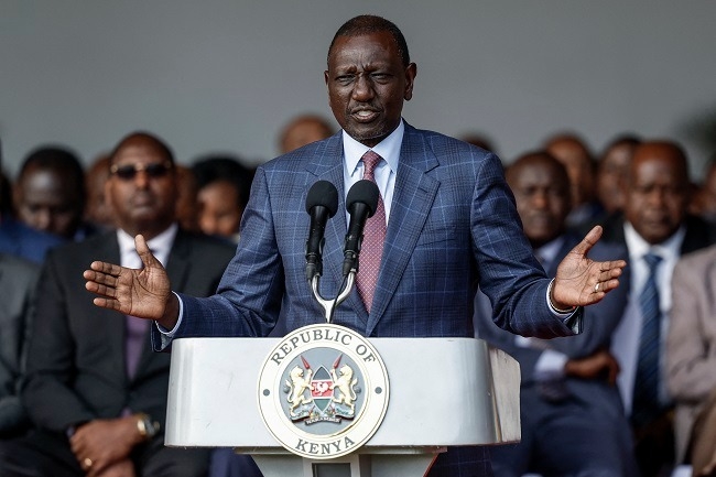 Kenyan President Bows To Pressure, Withdraws Finance Bill Amid Death Of Protesters 1 Kenyan President William. (Photo by SIMON MAINA / AFP)